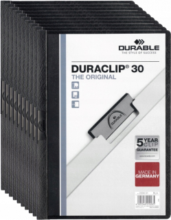 Upínací zošit trvanlivý Duraclip A4 Black X5