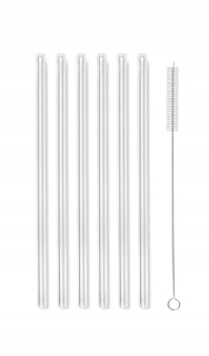 Slamky na nápoje - Sklenené slamky Vialli Design 20cm (6ks)