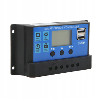 Regulátor solárneho nabíjania 12V/24V LCD 30A