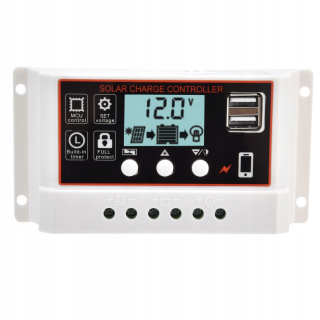Regulátor nabíjania solárneho nabíjania PWM 12V/24V 10A USB