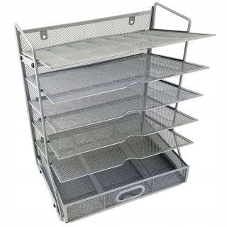 Sorter pre dokumenty 5 A4 police Strieborná zásuvka
