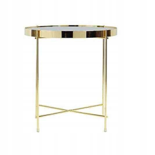 Stolík do kancelárie - Glamour Confice Cable Gold Metal Mirror Outlet