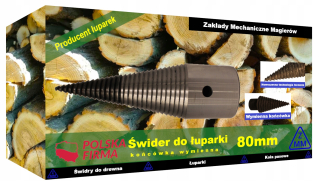 Štiepačka na drevo - Drevená vŕtačka 80 mm škrupina / vrtuľník 22 mm