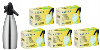 Sifónové bombičky - Kayser sodný sodný 1L Inox + 50 Bayets