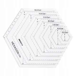 Patchworková šablóna na prešívacie pravítko Hexagon