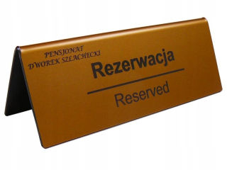 INFORMAČNÁ TABUĽKA REZERVÁCIA 15x5 cm - 10 ks.
