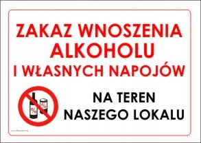 Plateový zákaz priniesť alkohol A4