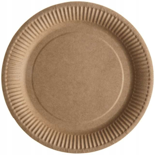 Jednorázové taniere, misky - Papierové dosky 23 cm ekologické prírody 100 kusov