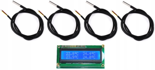 Teplomer panela 4 kanál LCD DS18B20 senzor