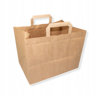 Papierové tašky - Stravovacie vrecko hnedé Eco 32x22x25 100