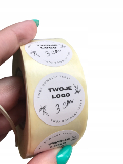 Samolepiace print etikety - Svoje nálepky s logom 3 cm nálepka váš vzor 500ks