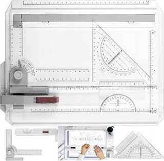 Kresliace šablóny, geometrické šablóny, pravítka