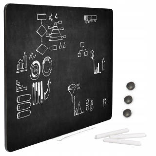 Magnetická tabuľa - Čierna magnetická kriedová tabuľa 120x90 SET