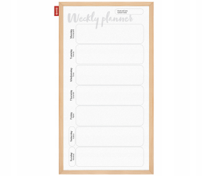 Magnetická tabuľa - Plánovač plánovač Memobe Weekly 30x60 R Drevené