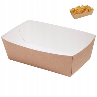 Jednorázové taniere, misky - Tapezowa Paper Lapezoidal Lapezoidal podnos 120x60x40 mm 100 ks