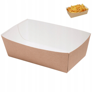 Jednorázové taniere, misky - Tapezowa Paper Lapezoidal Lapezoidal podnos 145x80x55mm 100 ks