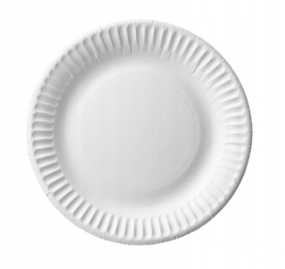 Jednorázové taniere, misky - Papierový tanier biela večera 24 cm 100 ks