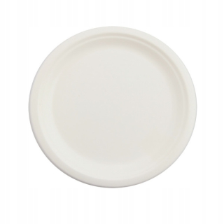 Jednorázové taniere, misky - Doska cukrovej trstiny Round Biela 23 cm 50 ks