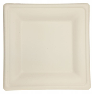 Jednorázové taniere, misky - Štvorcové platne vyrobené z Eco Cane 20x20cm - 50 ks