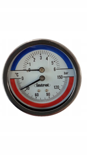 Termanometer 6bar 150 c 80 mm 1/2 "zadný 104