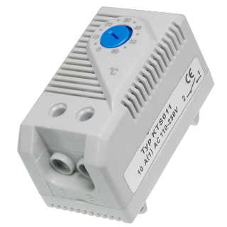 Termostat 0-60C na DIN lištu 250V 10A RACK skrinka