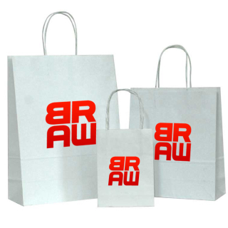 Taška s potlačou a logom - Vrecká na biely papier s tlačou A4 - 24x10x32 cm