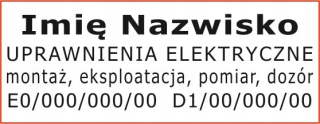 Kancelárska pečiatka - Elektrická kvalifikácia SEP elektrikárová pečiatka