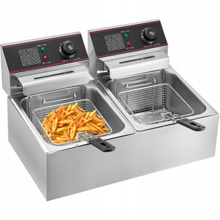 Fritéza - Vevor Electric Fryer 5000W 2*6L Stal Inox