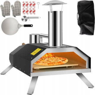 Pizza pec - Kachle na pizzu Vevor s dreveným drevom 76x44x54cm