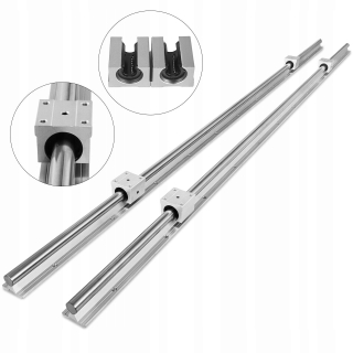 Regulátor - Vevor lineárna koľajnica 2 ks SBR20-1800 mm 4 posúvače
