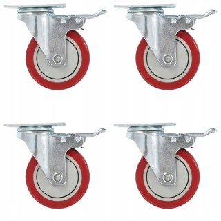 Vidaxl Torsion Wheels s dvojitými brzdami, 4 ks