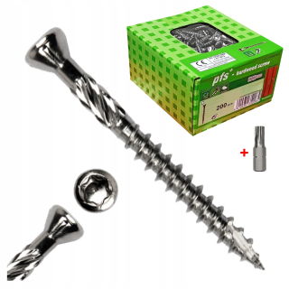 Šróby - Terasy skrutky 4x50 z nehrdzavejúcej ocele C2 Torx +bit 200sz