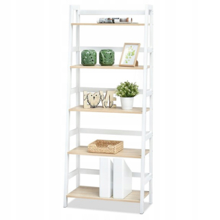 Polica, regál do kancelárie - High Scandinavian Bookcase Tower Biały H162