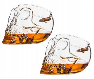 Fantastické poháre vodky whisky lebky 2 ks