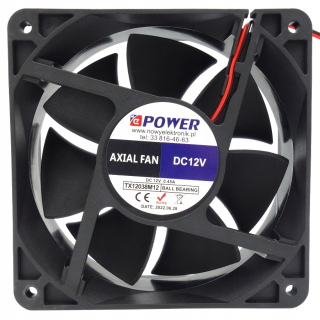 Ventilátor - Priemyselný ventilátor 120x120x38mm 12V guľový