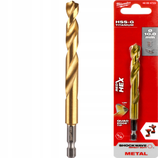 Vrták, zahlbovák - HSS-G Red Hex Milwaukee kovová vŕtačka 10 mm