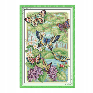 Predbežný dizajn motýľa 32 x 47 cm stlačený 14ct