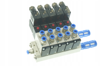 Ostrov 5 ventilu Airtac 5/2-1/4-24V solenoidný ventil