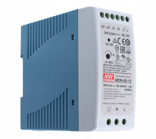 PSU na DIN LIŠNU MDR-60-12 60W 12V 5A ZNAMENÁ DOBRE