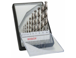 Sada 10 HSS-G Vŕtačky pre kovovú robustnú linebosch