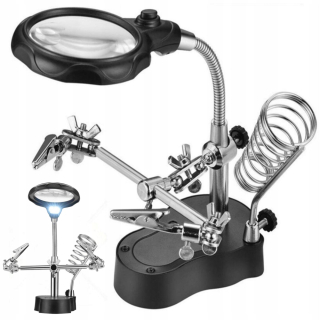 Spájkovanie set tretí ruk Lupa Ruck + LED