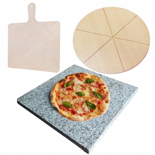 SET PIZZA KAMEŇ GRANIT 37x35+RAMENO+DOSKA!
