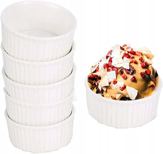 Sada porcelánových pohárov Creme Brulee 6 ks