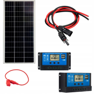 Solárny panel sada 140W 12V regulátor 10A kábel