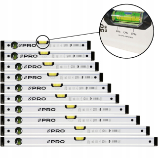 Vodováha - Pro600 úroveň set 10ks, 30-200 cm, 2 liber