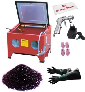 Pieskovačka - 90L kabíny Sandblaster Set + ArSive 25 kg