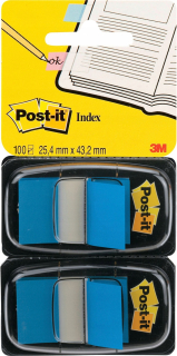 Indexy post-it 25x43 2x50K modrá