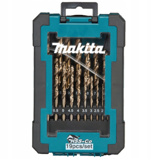 Vrták, zahlbovák - Sada 19 kobaltových cvičení Makita D-67561