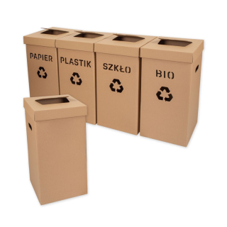 Kôš na smeti - Sada kartónových košov pre segregáciu 54L Natural