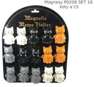 Magnetická tabuľa - Sada magnetov s mačkami pre chladničky 10 ks